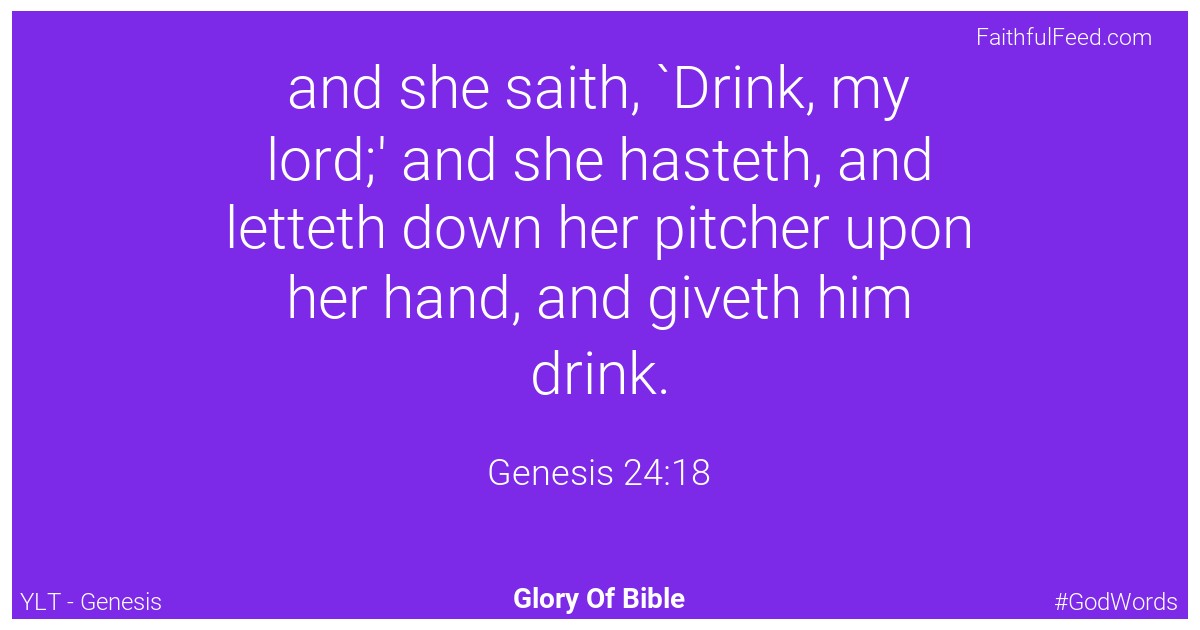 Genesis 24:18 - Ylt