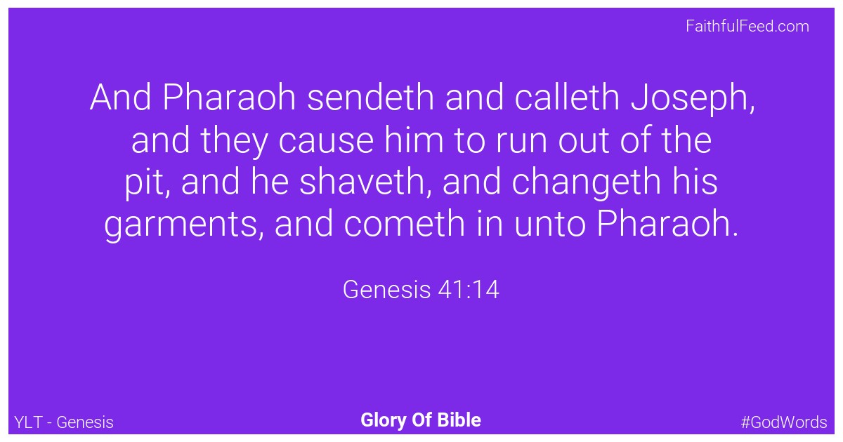 Genesis 41:14 - Ylt