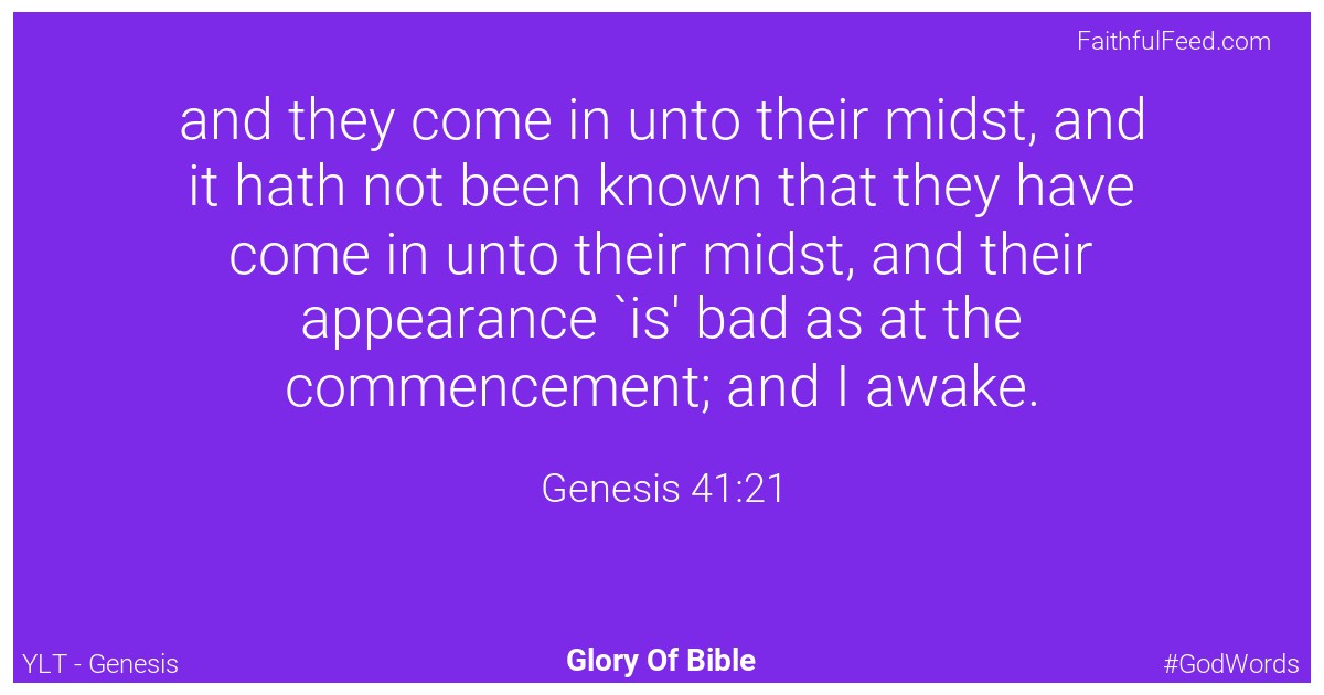 Genesis 41:21 - Ylt