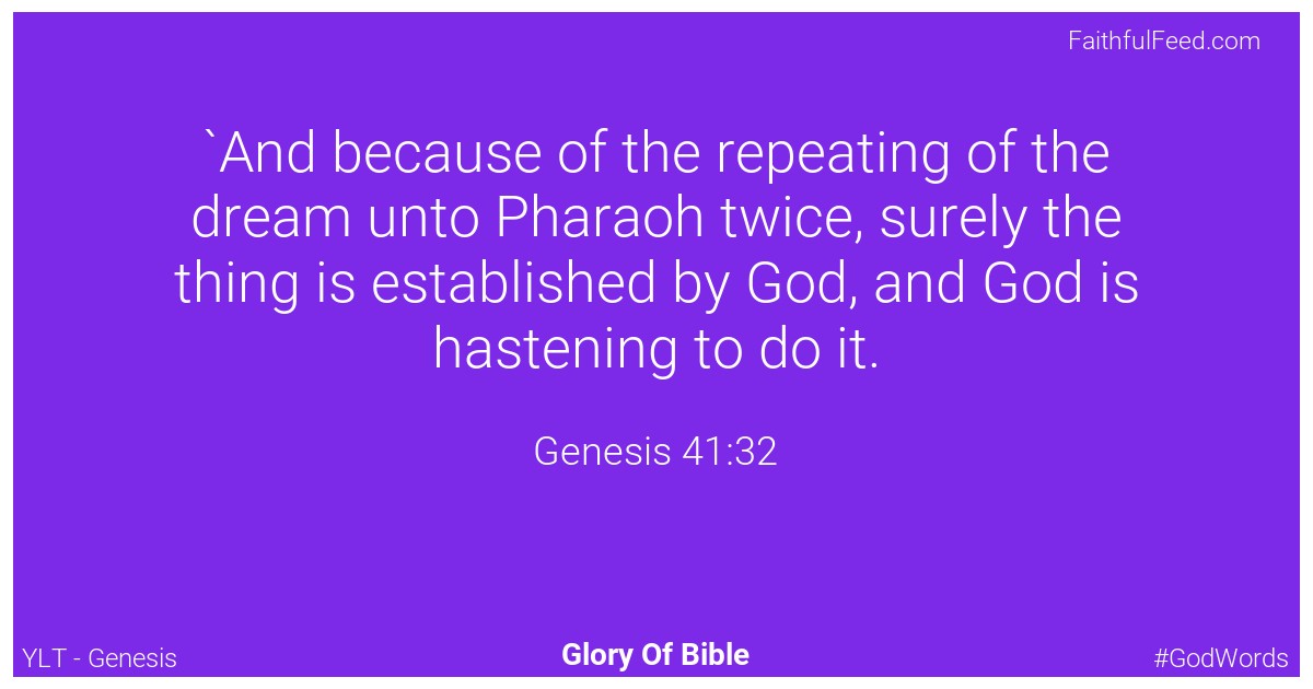 Genesis 41:32 - Ylt