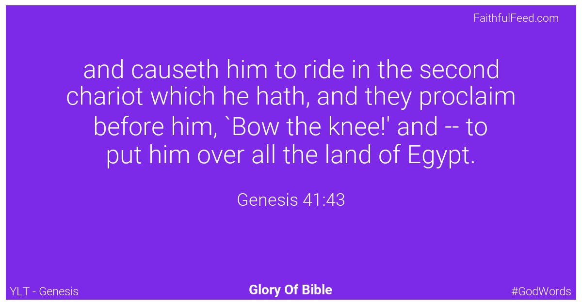 Genesis 41:43 - Ylt