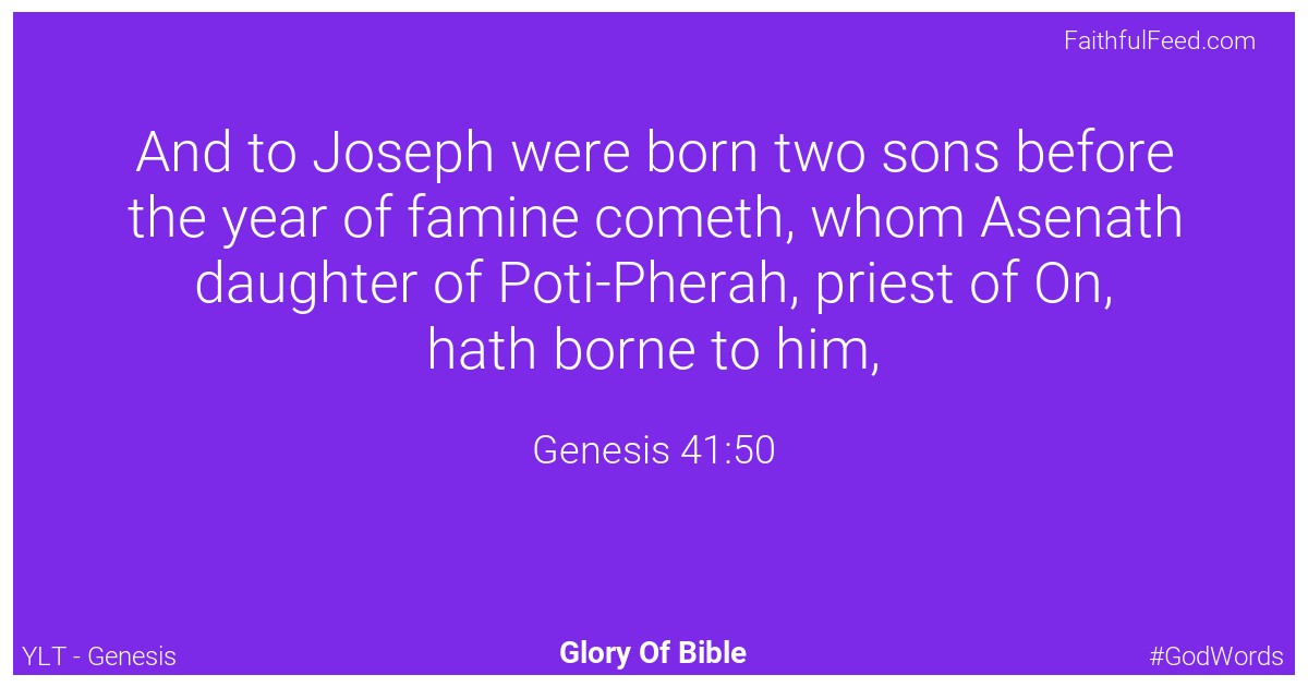 Genesis 41:50 - Ylt