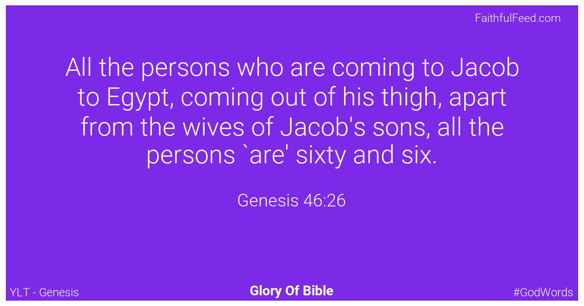 Genesis 46:26 - Ylt