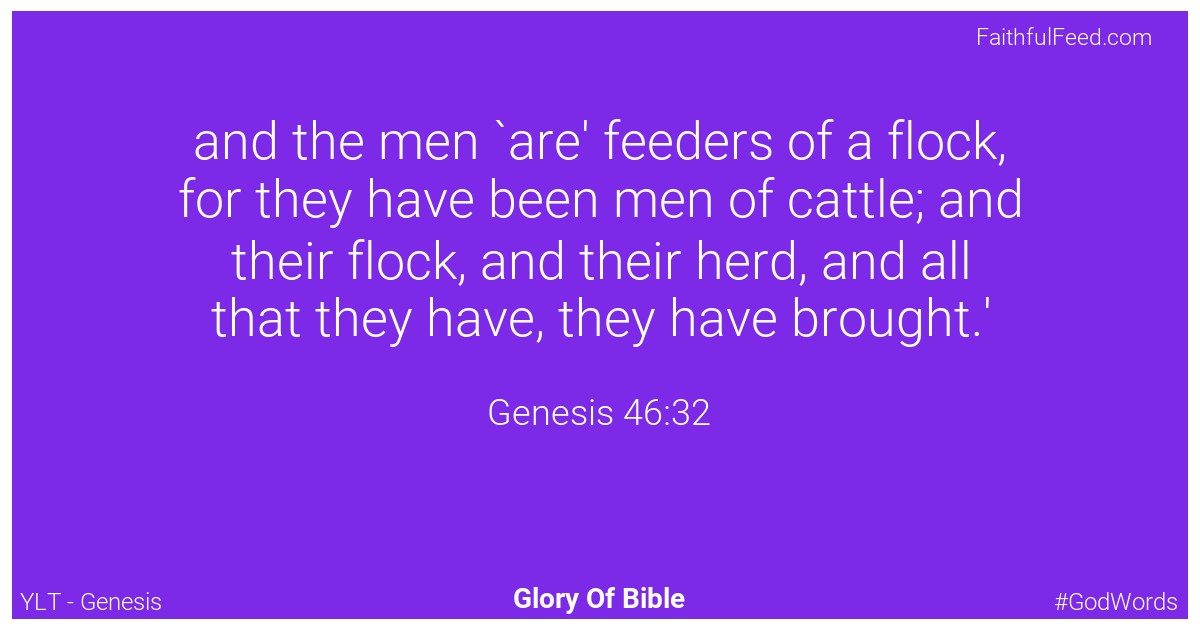 Genesis 46:32 - Ylt