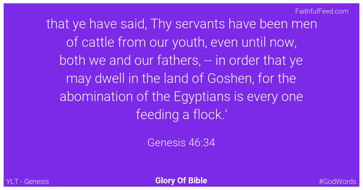 Genesis 46:34 - Ylt