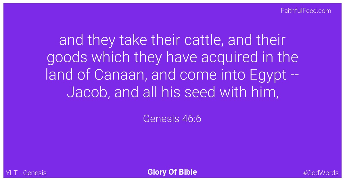 Genesis 46:6 - Ylt