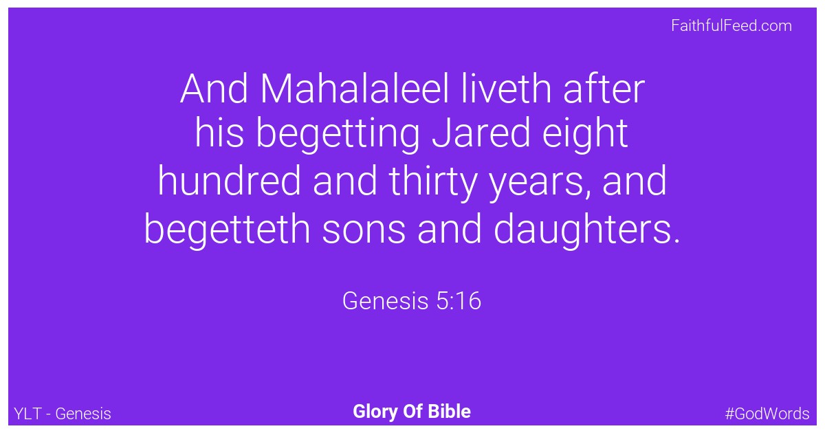 Genesis 5:16 - Ylt