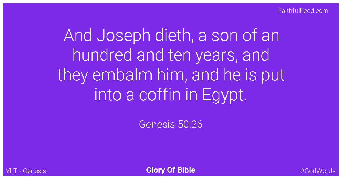 Genesis 50:26 - Ylt