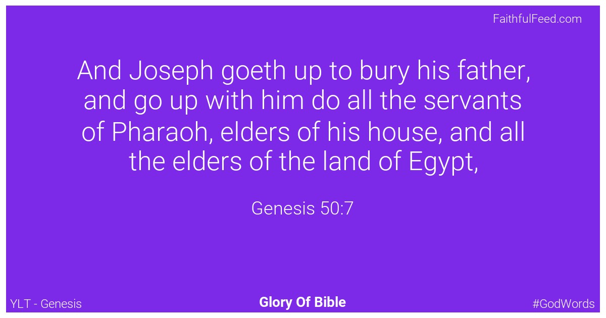 Genesis 50:7 - Ylt