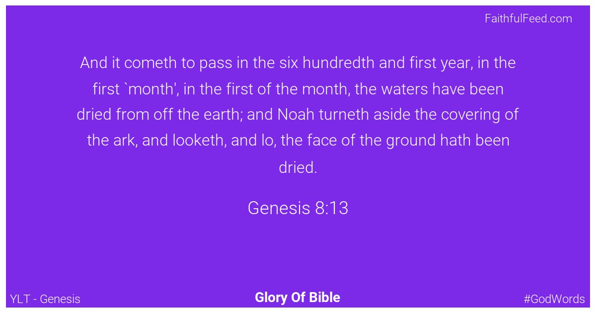 Genesis 8:13 - Ylt