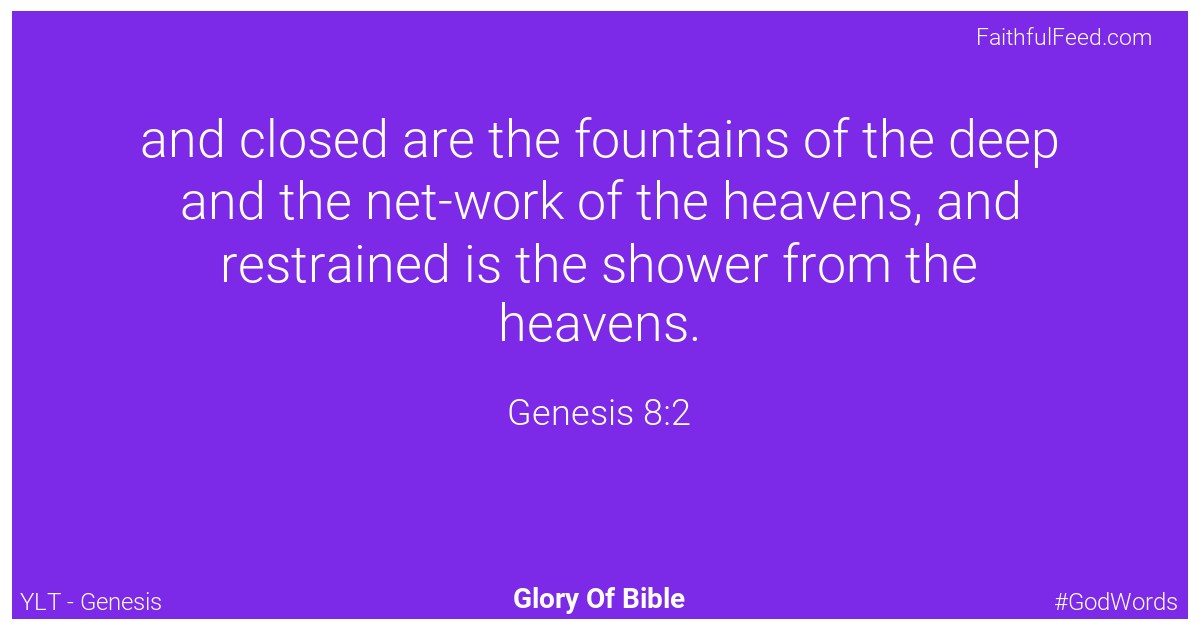 Genesis 8:2 - Ylt