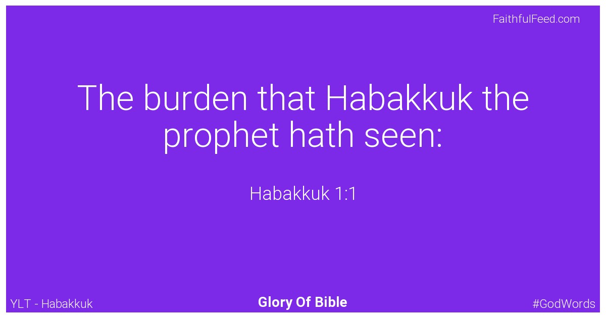 Habakkuk 1:1 - Ylt