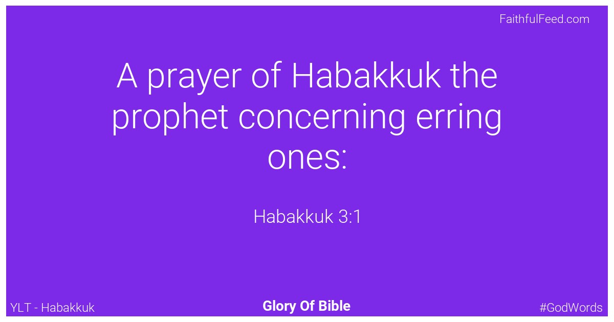 Habakkuk 3:1 - Ylt
