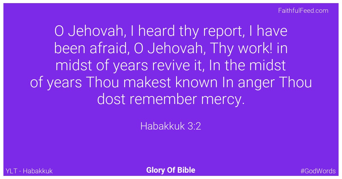 Habakkuk 3:2 - Ylt