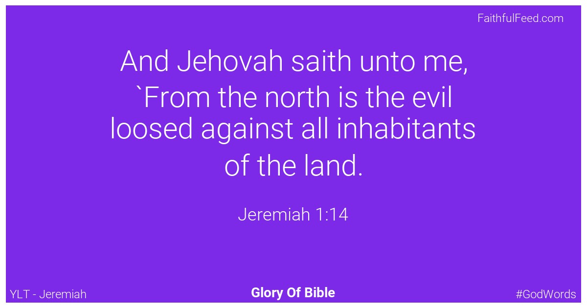 Jeremiah 1:14 - Ylt