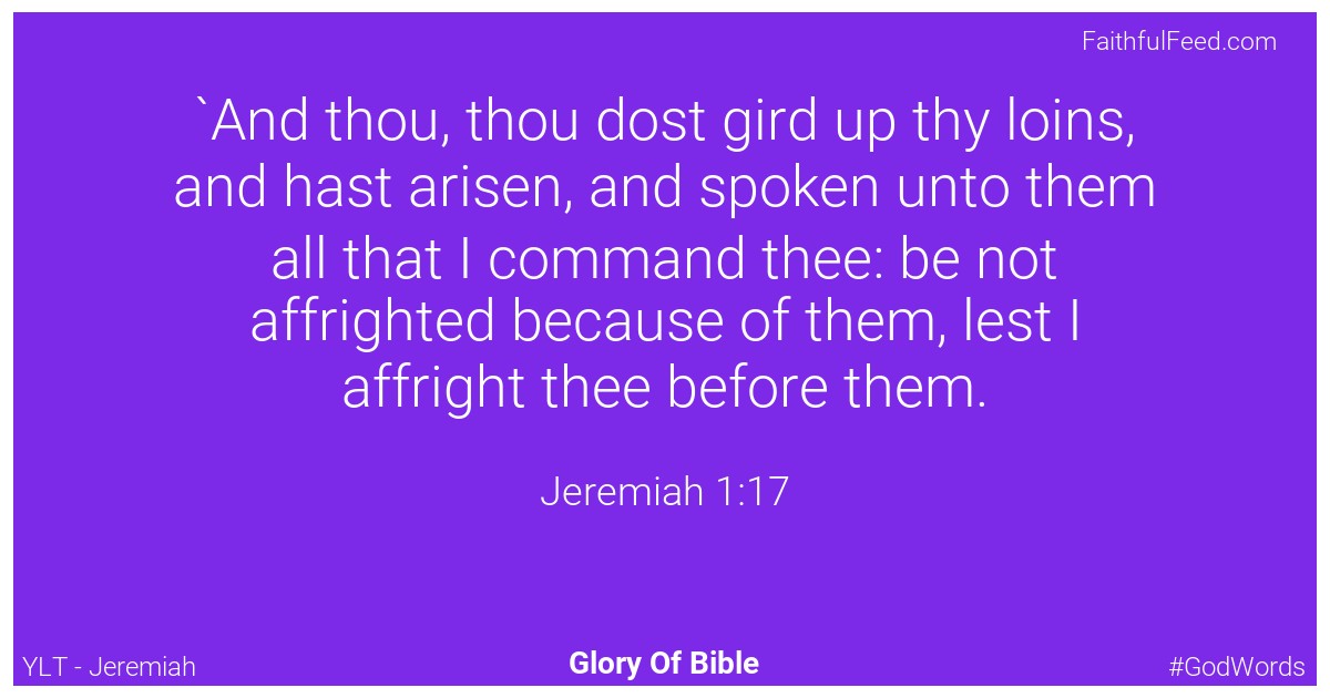 Jeremiah 1:17 - Ylt