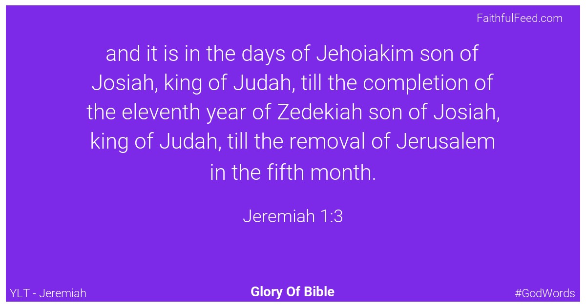 Jeremiah 1:3 - Ylt