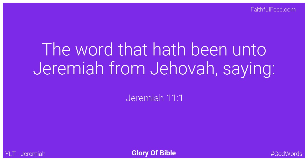 Jeremiah 11:1 - Ylt