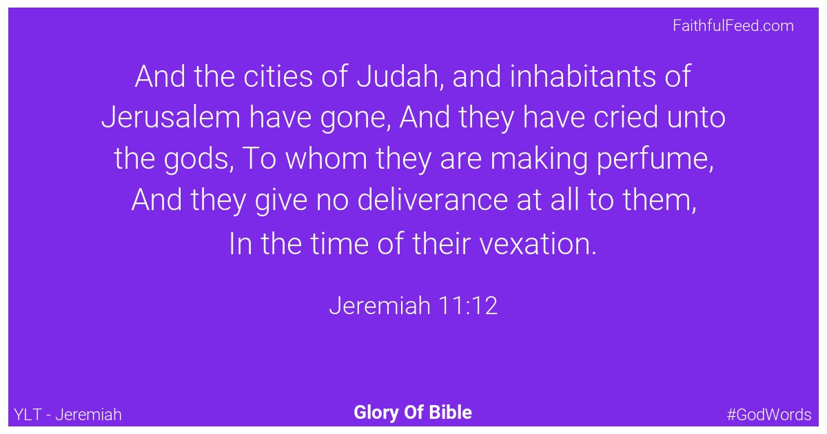 Jeremiah 11:12 - Ylt