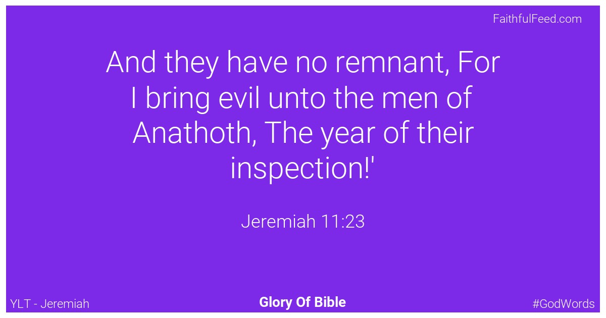 Jeremiah 11:23 - Ylt
