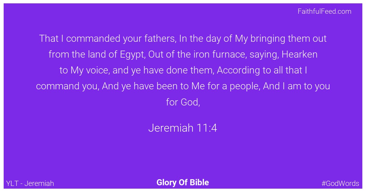 Jeremiah 11:4 - Ylt