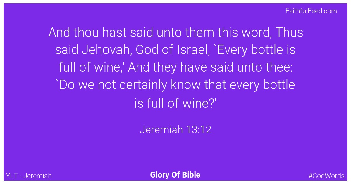 Jeremiah 13:12 - Ylt