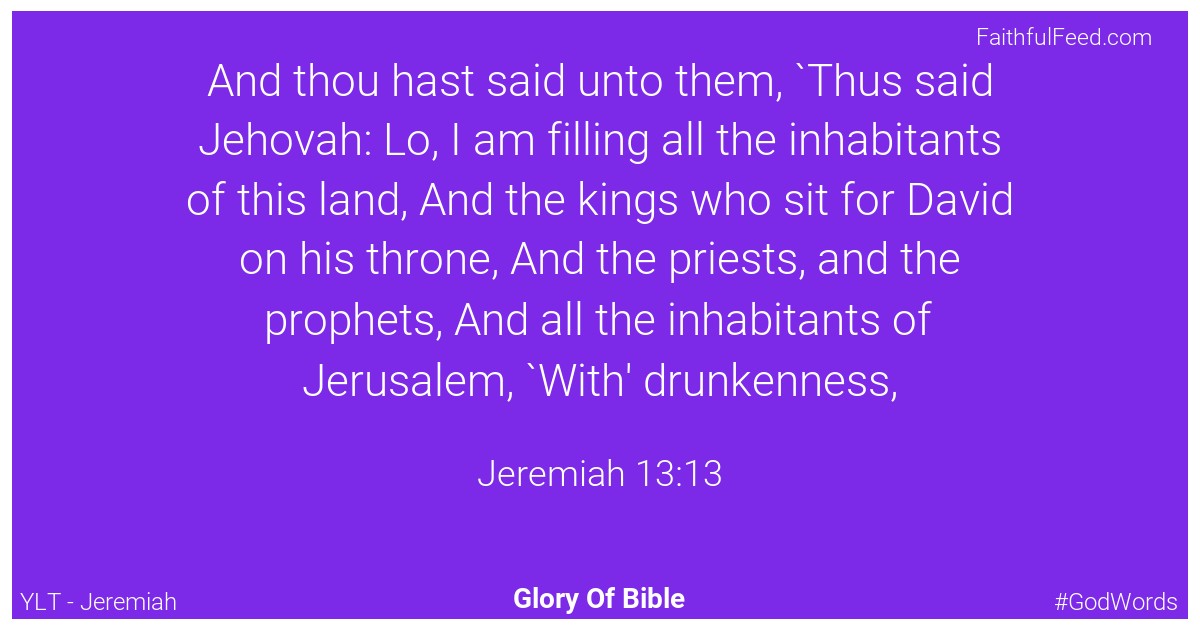 Jeremiah 13:13 - Ylt