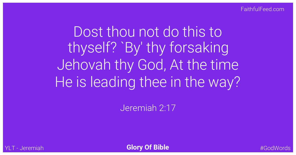 Jeremiah 2:17 - Ylt