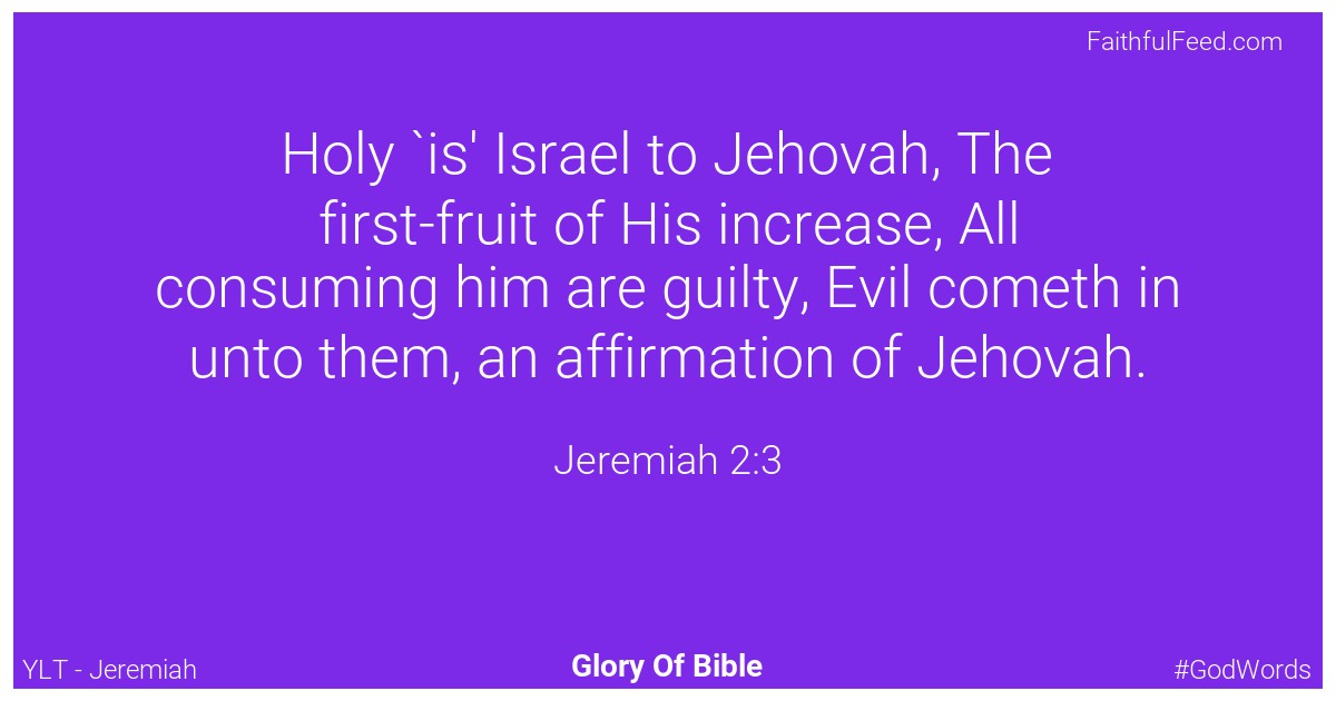 Jeremiah 2:3 - Ylt