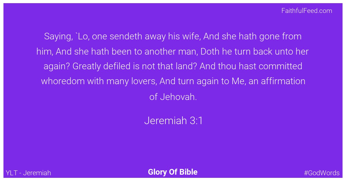 Jeremiah 3:1 - Ylt