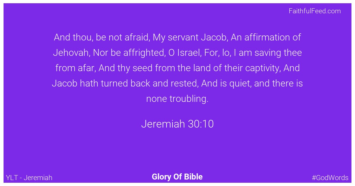 Jeremiah 30:10 - Ylt