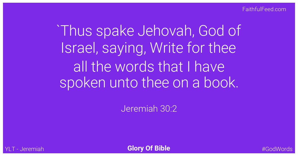 Jeremiah 30:2 - Ylt