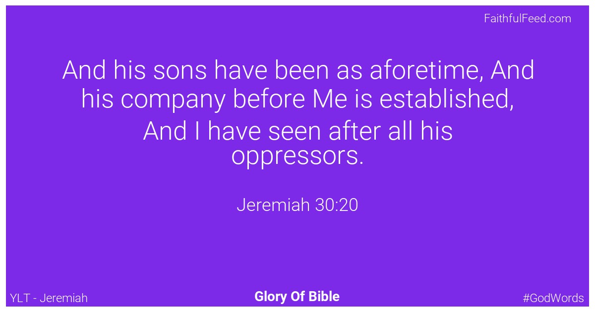 Jeremiah 30:20 - Ylt