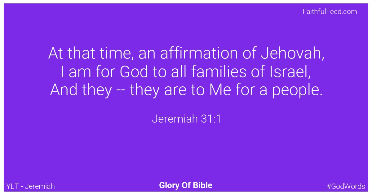Jeremiah 31:1 - Ylt