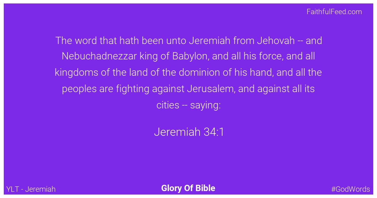 Jeremiah 34:1 - Ylt