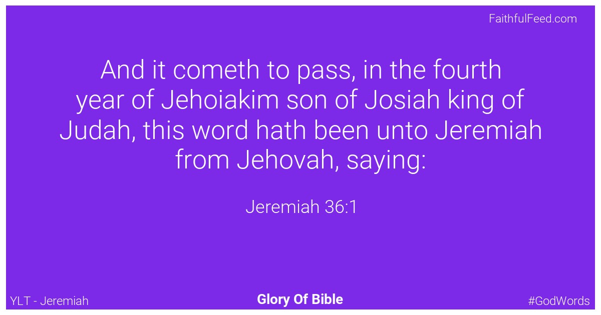 Jeremiah 36:1 - Ylt