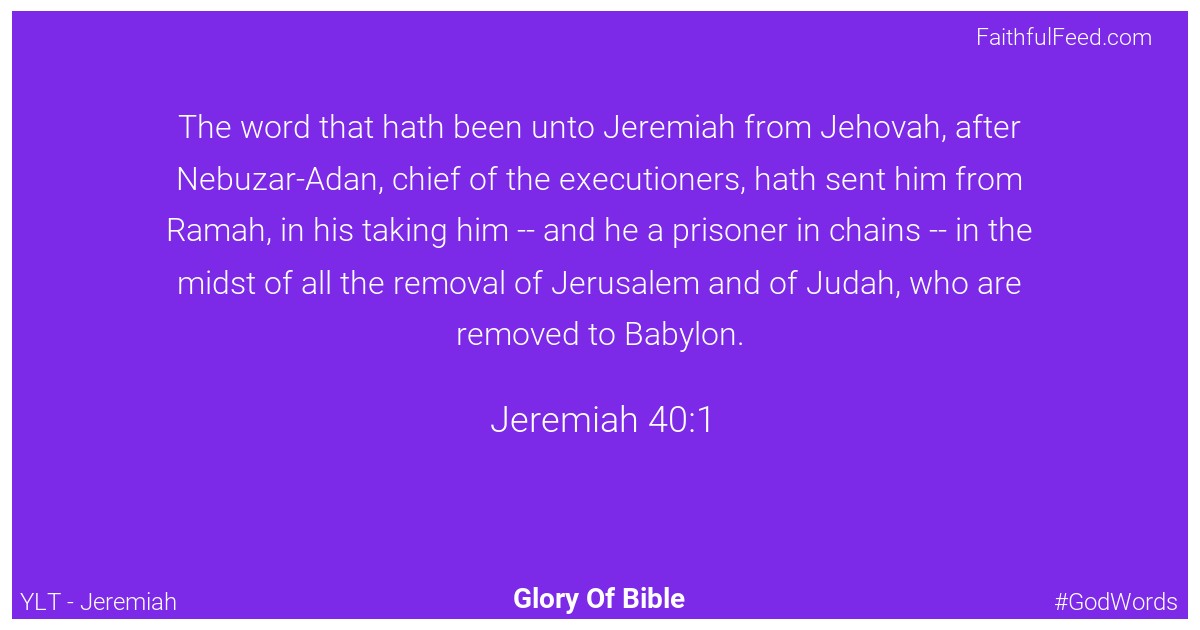 Jeremiah 40:1 - Ylt