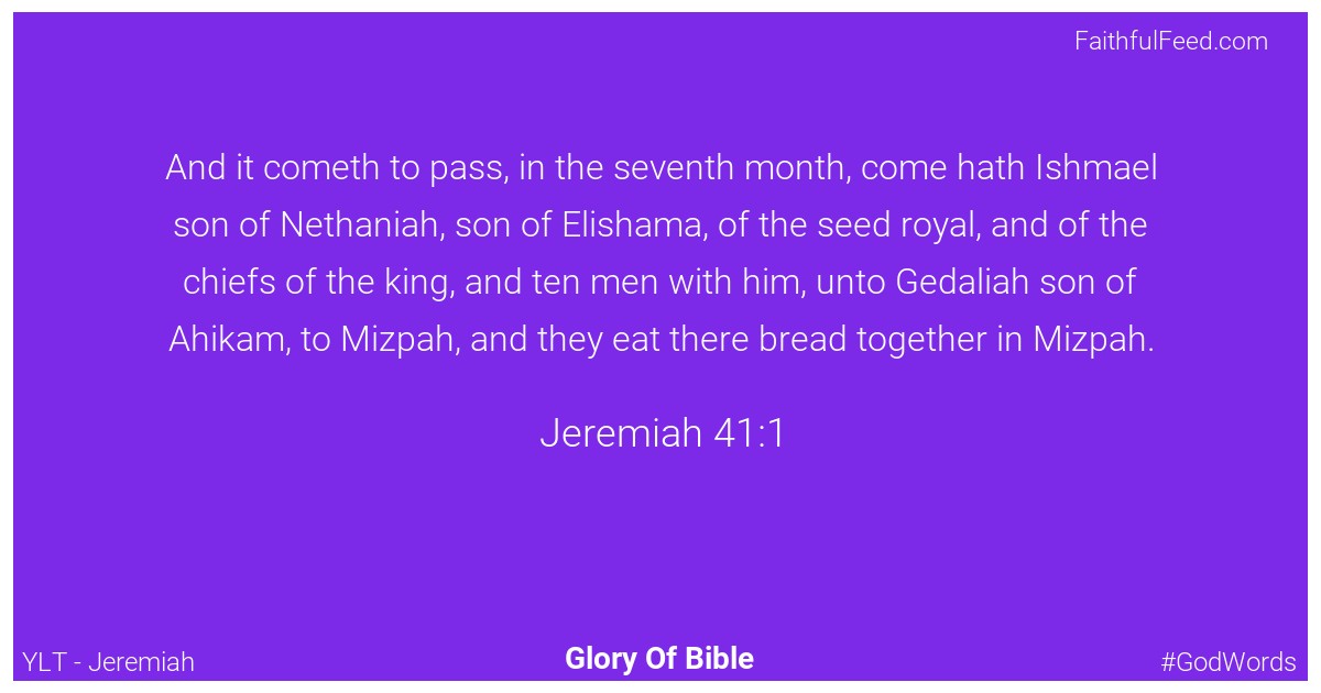 Jeremiah 41:1 - Ylt