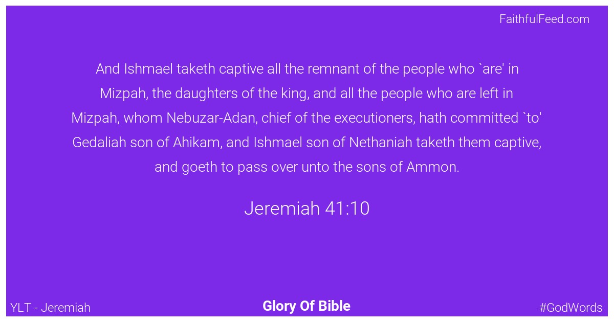 Jeremiah 41:10 - Ylt