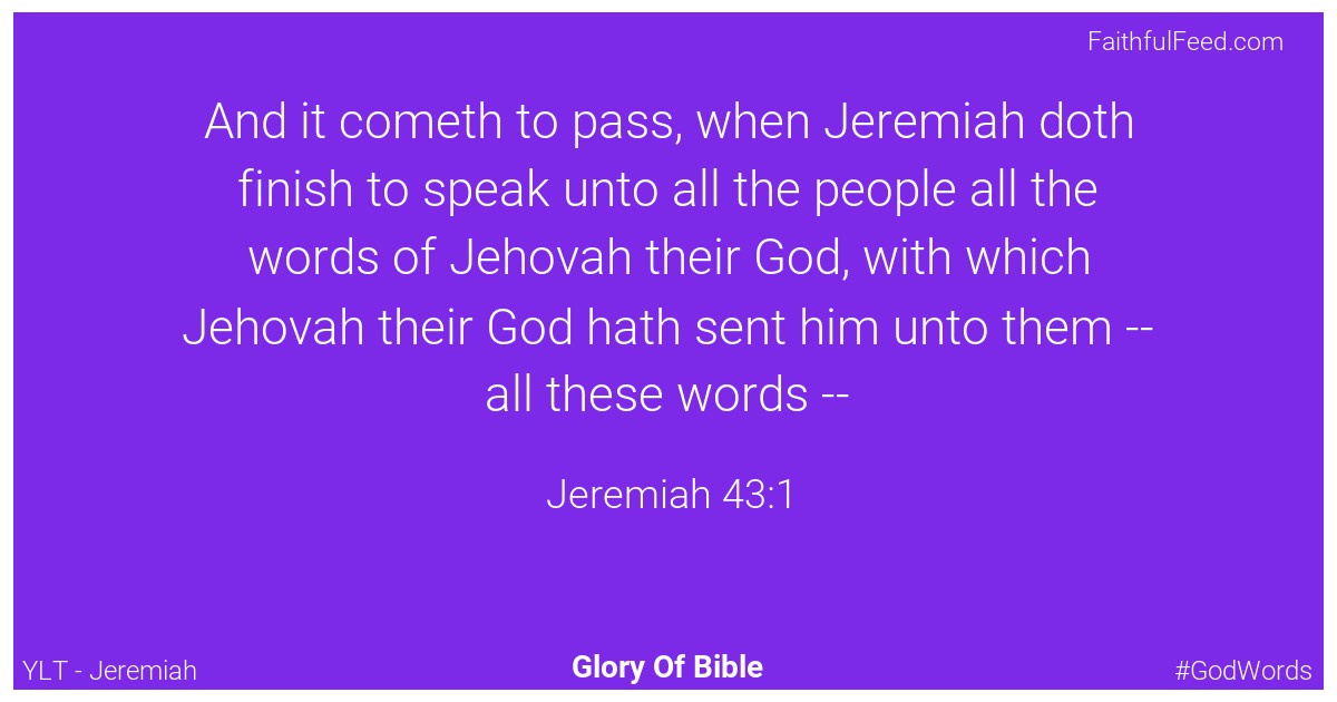 Jeremiah 43:1 - Ylt