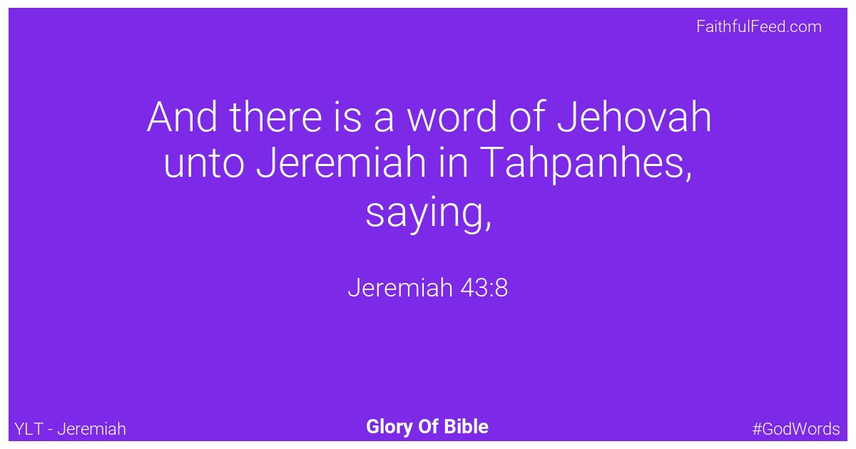 Jeremiah 43:8 - Ylt