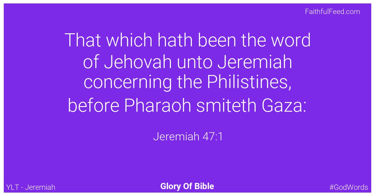 Jeremiah 47:1 - Ylt