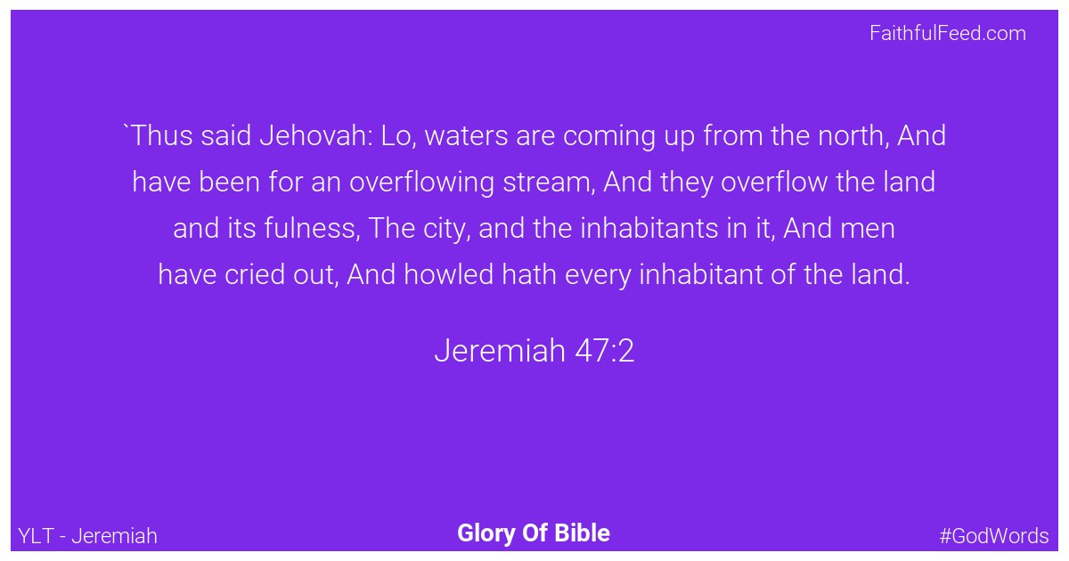 Jeremiah 47:2 - Ylt