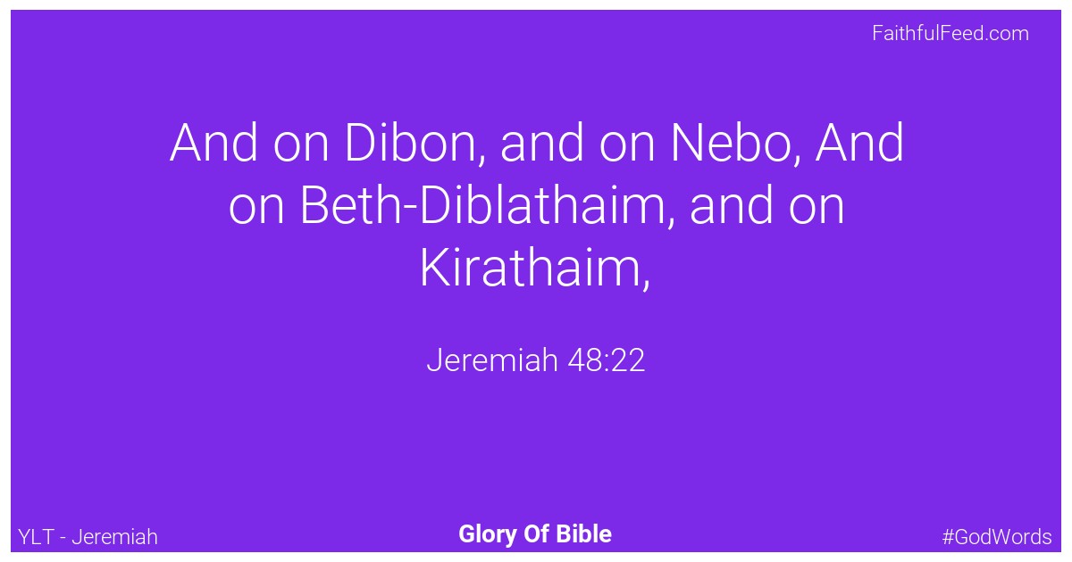 Jeremiah 48:22 - Ylt