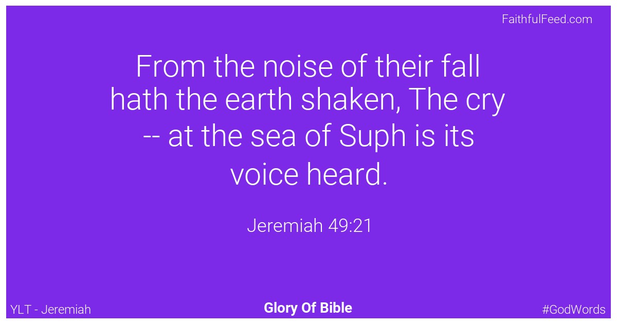 Jeremiah 49:21 - Ylt