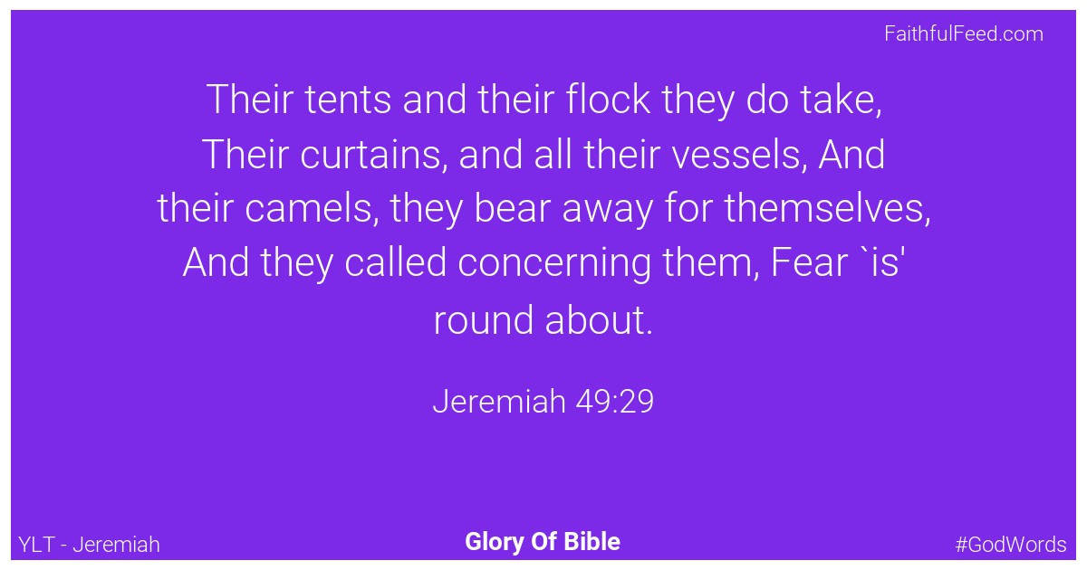 Jeremiah 49:29 - Ylt