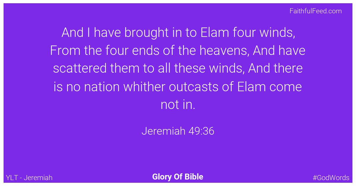 Jeremiah 49:36 - Ylt