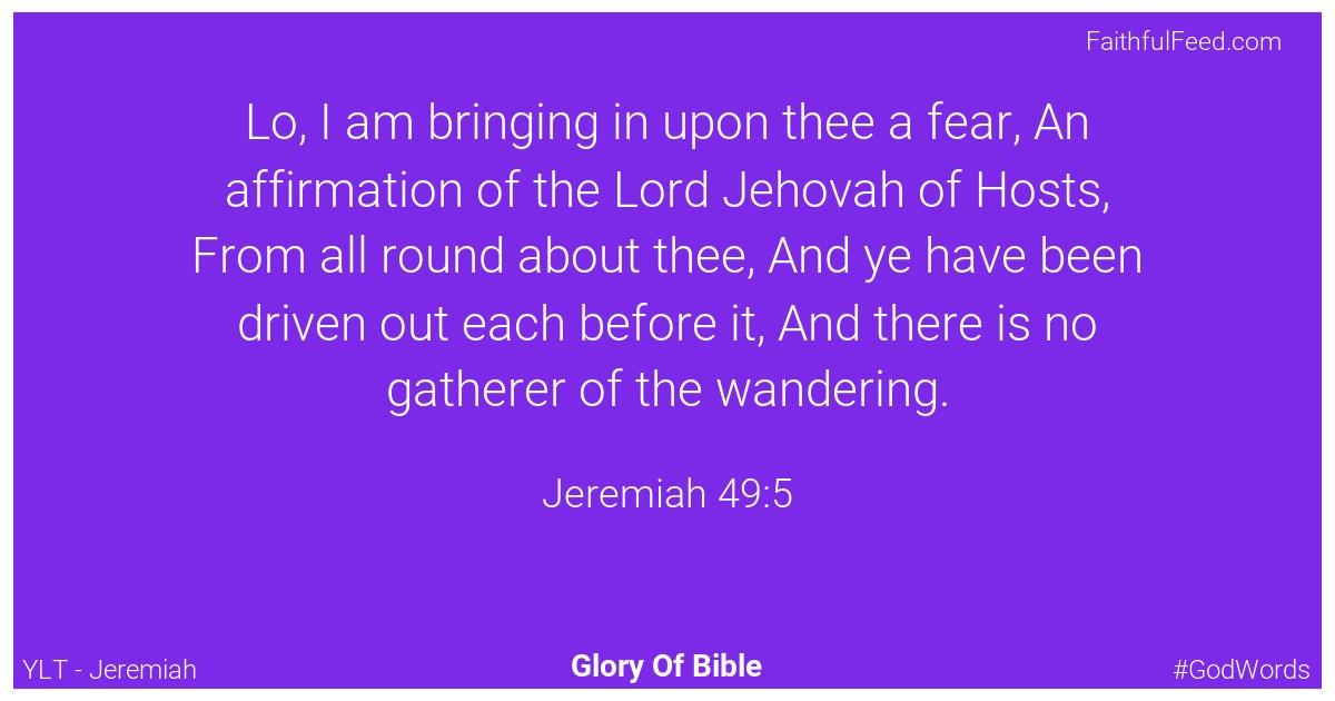 Jeremiah 49:5 - Ylt