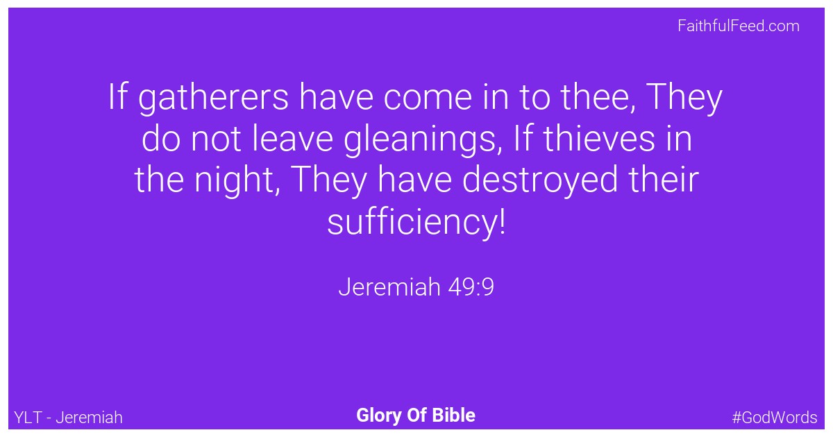 Jeremiah 49:9 - Ylt