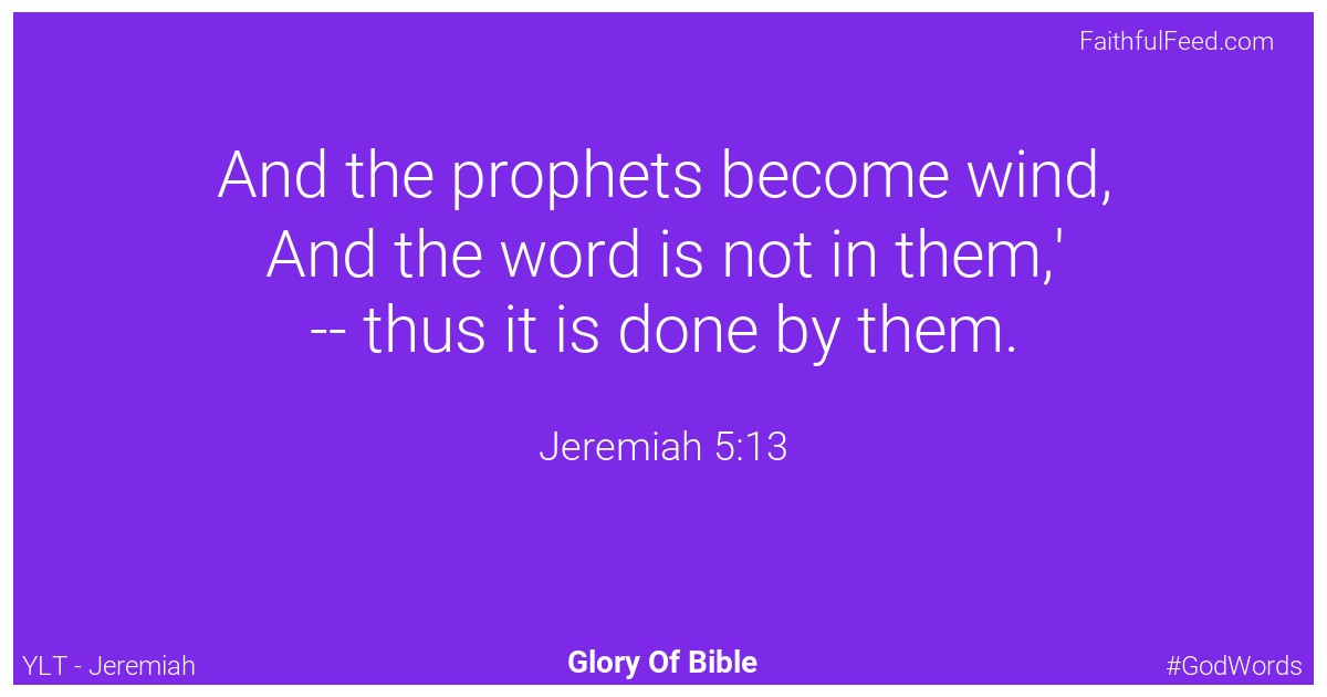 Jeremiah 5:13 - Ylt